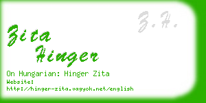 zita hinger business card